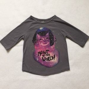 Gymboree Cat-stronaut Top T-Shirt Grey XS S